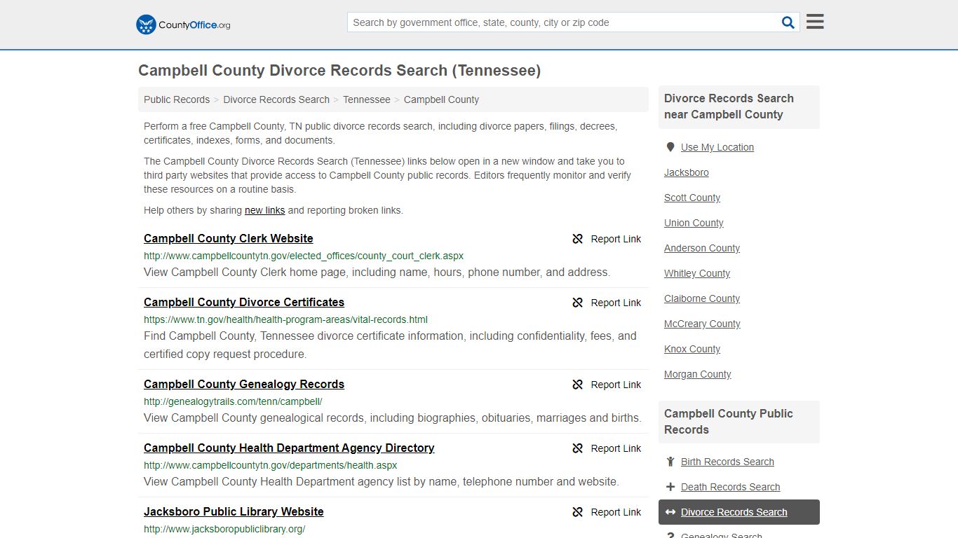 Divorce Records Search - Campbell County, TN (Divorce ...